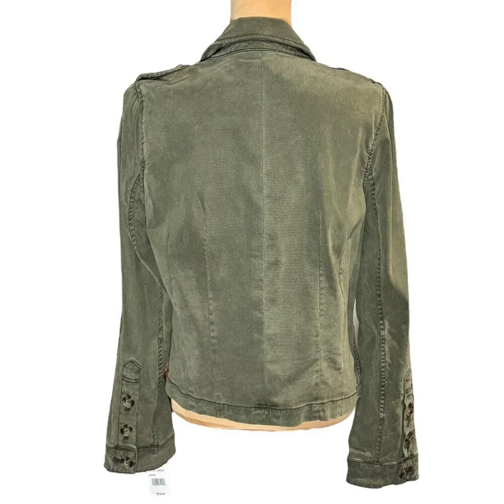 NWT PAIGE Pacey Jacket Sz.L Vintage Ivy Green  Buttons Preppy Minimalist $249 - Picture 8 of 16